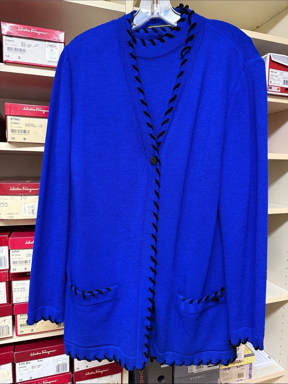 St. John Sport Women’s Black & Royal blue Sweater Set